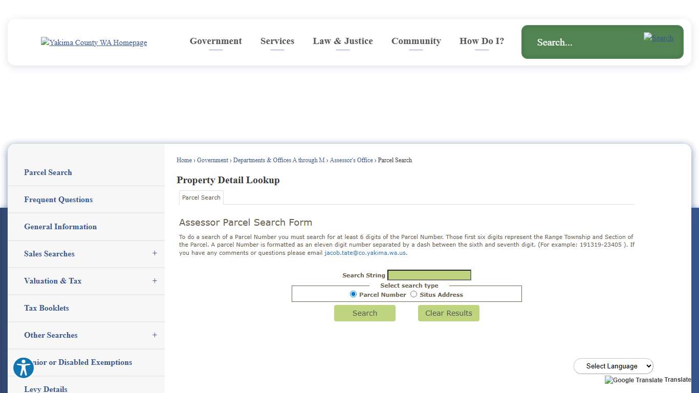 Parcel Search Yakima County, WA