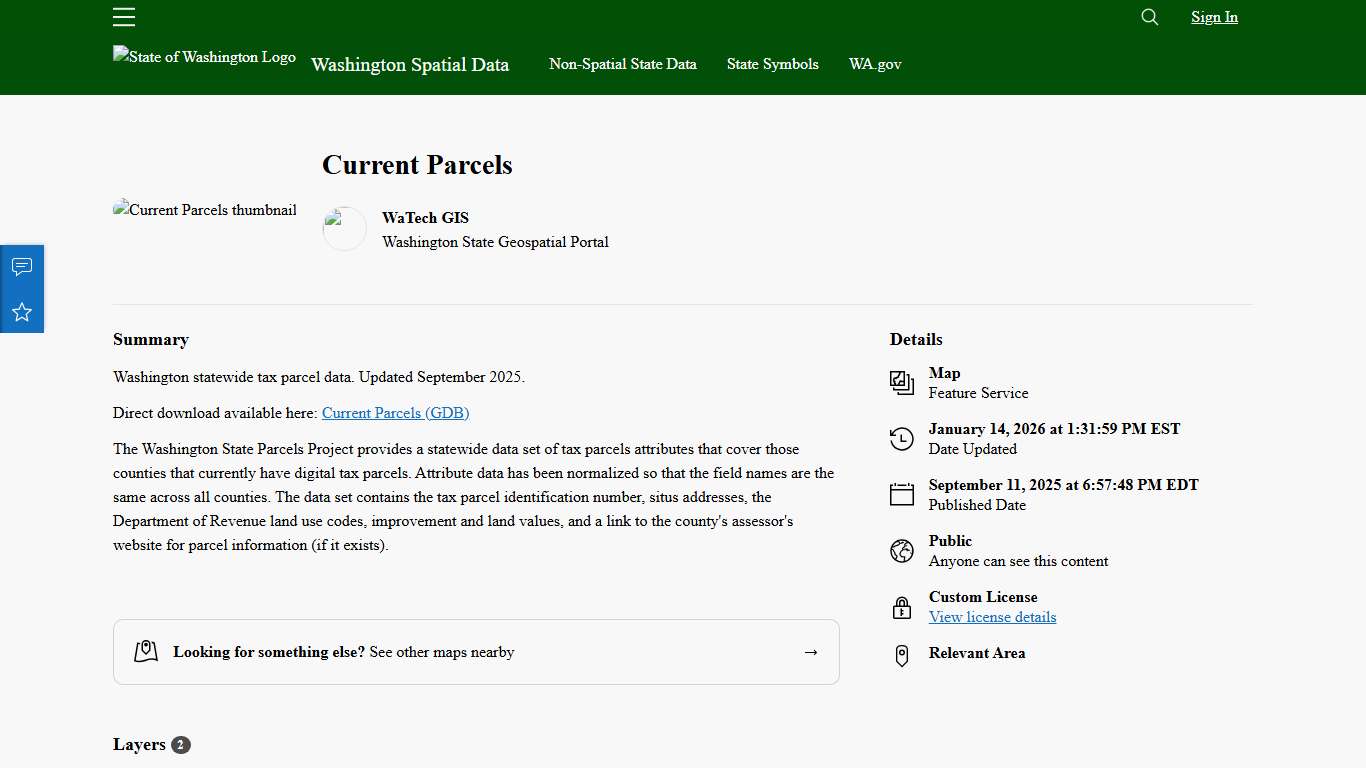 Current Parcels Washington State Geospatial Open Data Portal